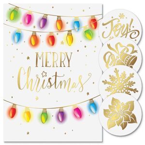 Colorful Images Foil Lights Christmas Cards - Personalized Personalized Cards