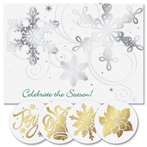 Colorful Images Snow Swirls Foil Christmas Cards - Nonpersonalized Non-Personalized Cards