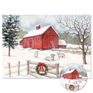 Colorful Images Country Barn Christmas Cards - Personalized