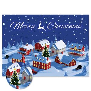 Colorful Images Christmas Town Christmas Cards - Personalized