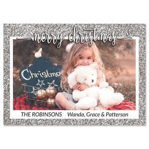 Colorful Images Silver Glitter Christmas Cards - 80