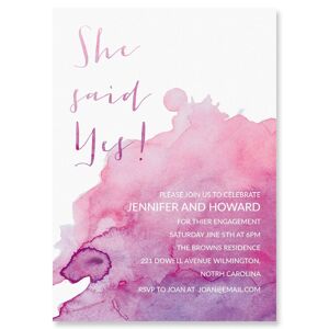 Colorful Images Custom She said yes Watercolor Invitations - Heavy Stock
