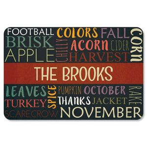 Colorful Images Autumn Words Personalized Thanksgiving Doormat