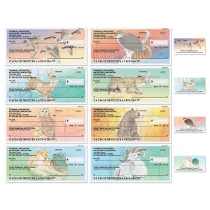 Colorful Images Wildlife Personal Duplicate Checks with Matching Address Labels