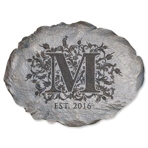 Current Catalog Personalized Floral Initial Garden Stone
