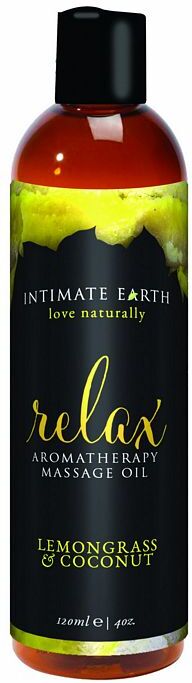 New Earth Trading Intimate Earth Relaxing Massage Oil - 120 ml Coconut & Lemongrass