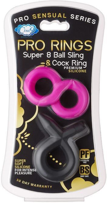 Cloud 9 Novelties Cloud 9 - Pro Sensual Silicone Super 8 Ring & Tie Sling 2 Pack