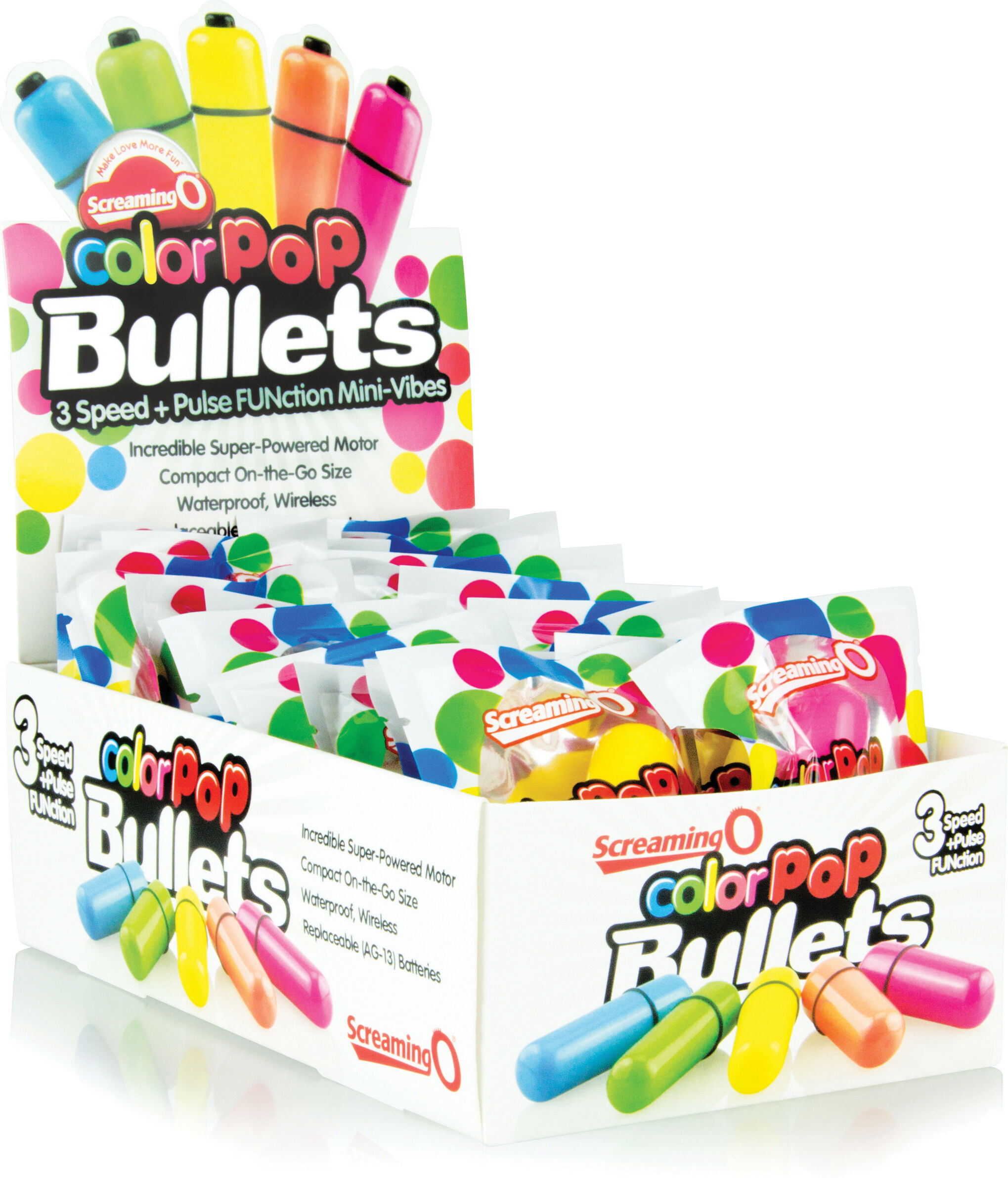 Bushman Products/The Screaming O Colorpop Bullets - 20 Count P.O.P. Box Display - Assorted