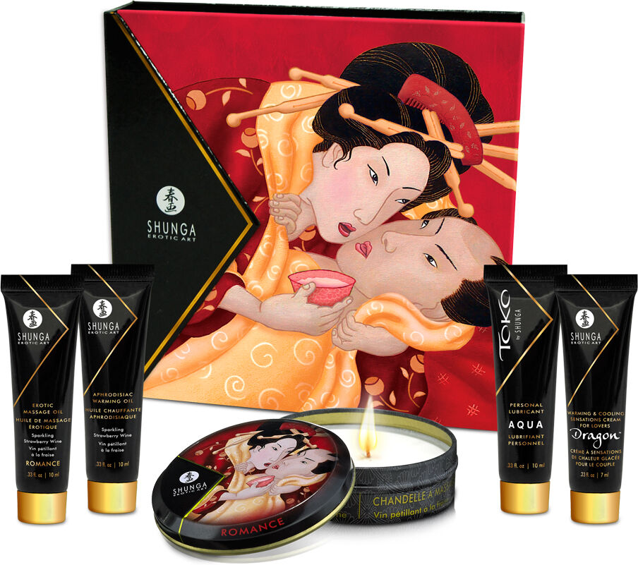 Shunga Geisha's Secrets Gift Set - Sparkling Strawberry  Wine