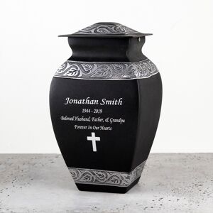 Perfect Memorials Large Black Squared Vase Cremation Urn - Engravable