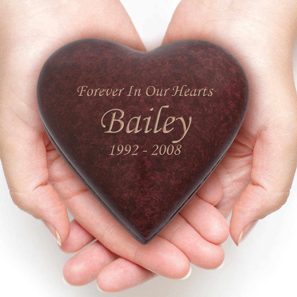 Perfect Memorials Deep Red Heart Keepsake Cremation Urn - Engravable