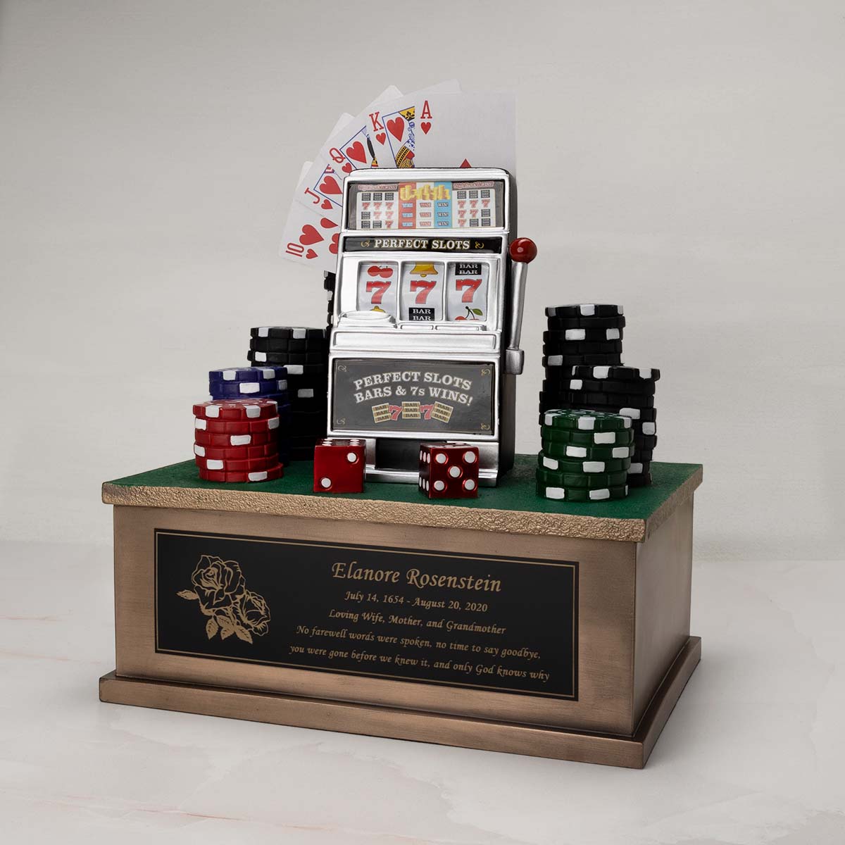 Perfect Memorials Large Gambling Cremation Urn - Engravable