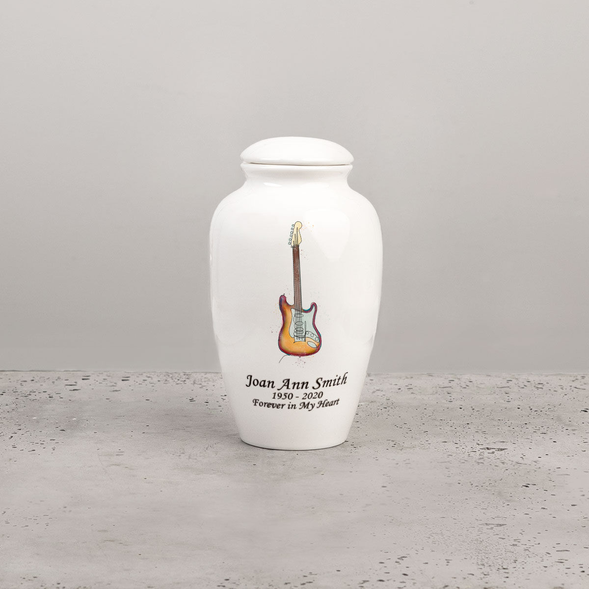 Perfect Memorials Electric Guitar Ceramic Small Cremation Urn