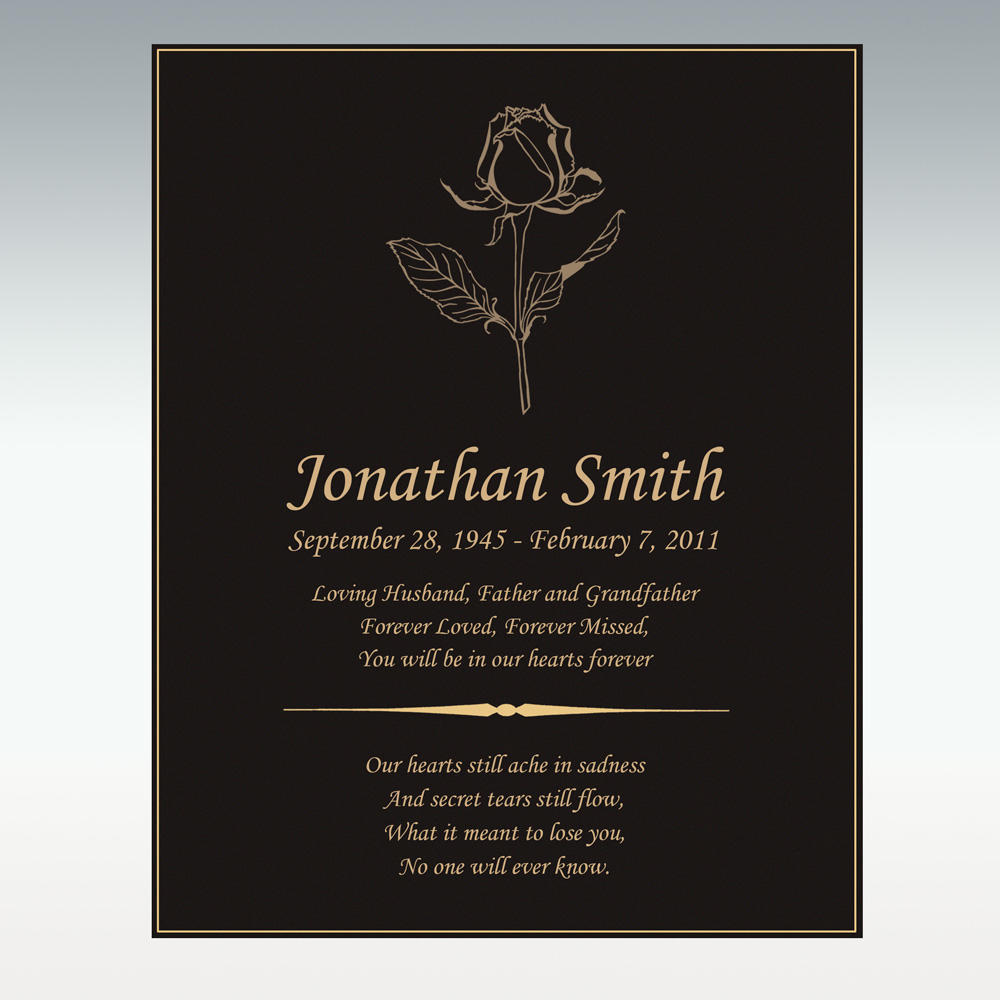 Perfect Memorials Rose Book Plaque Only