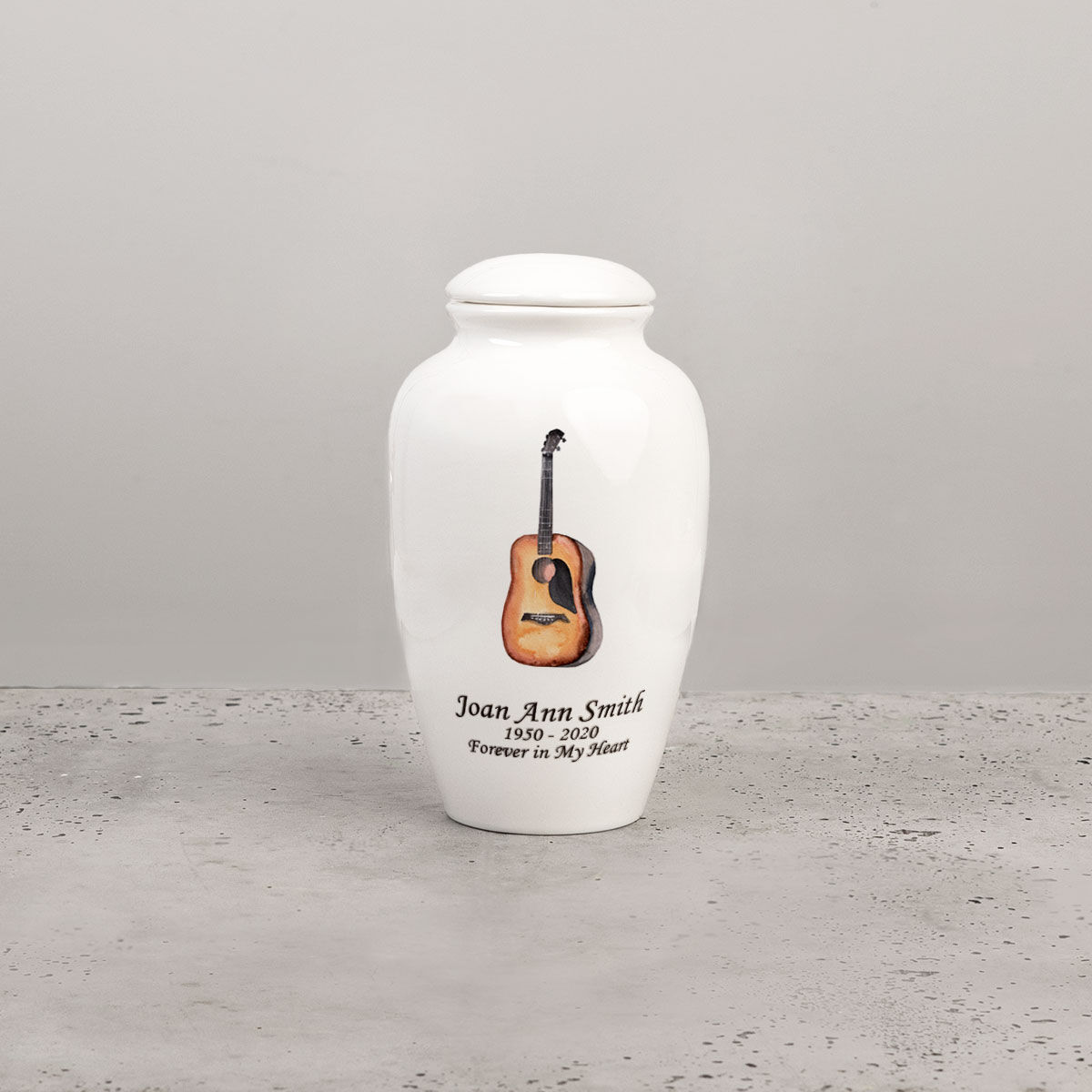Perfect Memorials Acoustic Guitar Ceramic Small Cremation Urn