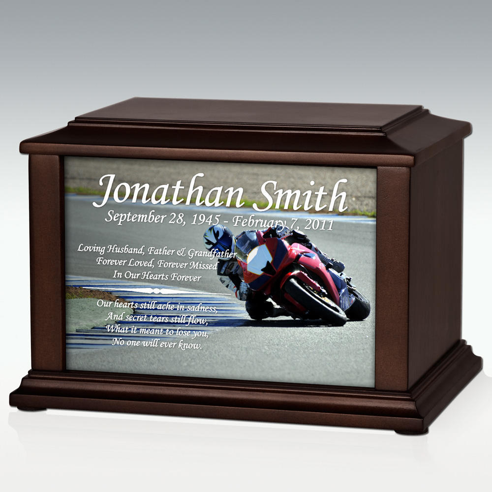 Perfect Memorials Large Motorcycle Racer Infinite Impression Cremation Urn