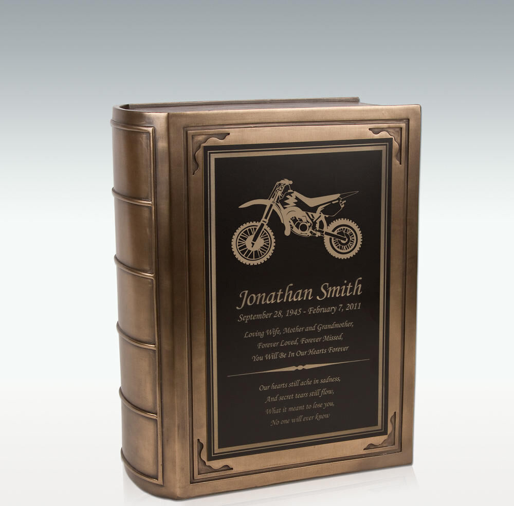 Perfect Memorials Large Dirt Bike Book Cremation Urn - Engravable