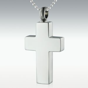 Perfect Memorials Basic Cross Stainless Steel Cremation Jewelry - Engravable