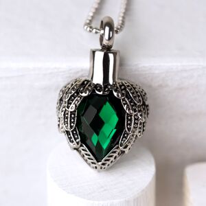 Perfect Memorials Emerald Angels Near Heart Stainless Steel Cremation Jewelry