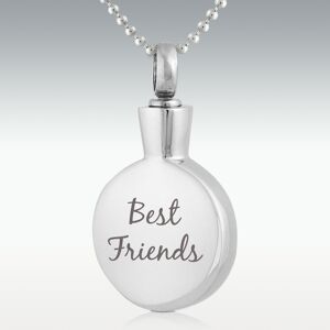 Perfect Memorials Best Friends Round Stainless Steel Cremation Jewelry