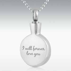 Perfect Memorials Forever Love Round Stainless Steel Cremation Jewelry