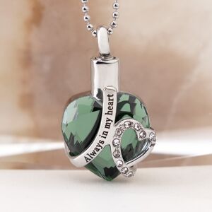 Perfect Memorials Emerald Always In My Heart Cremation Jewelry - Engravable