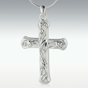 Perfect Memorials Rambling Corolla Cross Sterling Silver Cremation Jewelry