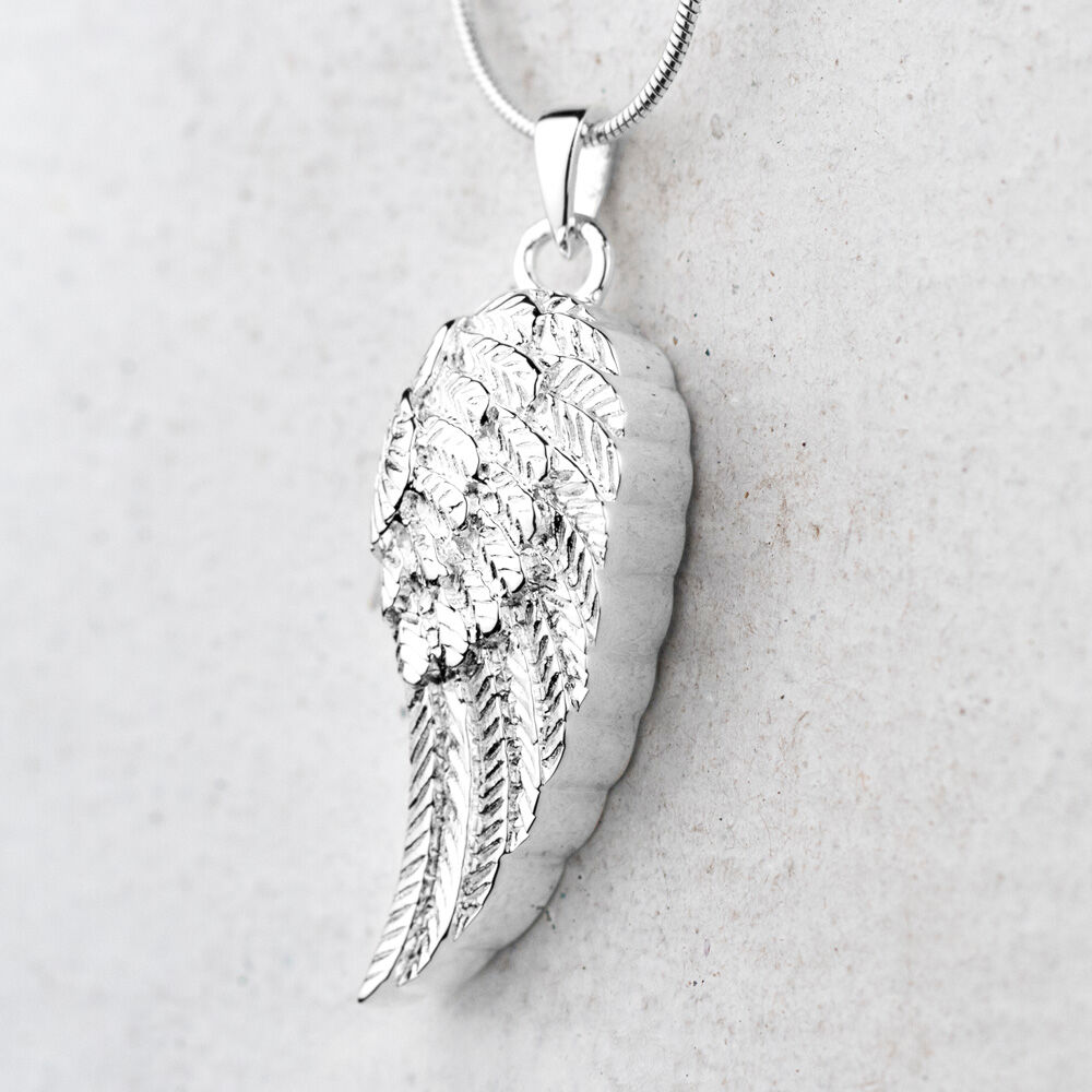 Perfect Memorials Wing of an Angel Sterling Silver Cremation Jewelry - Engravable
