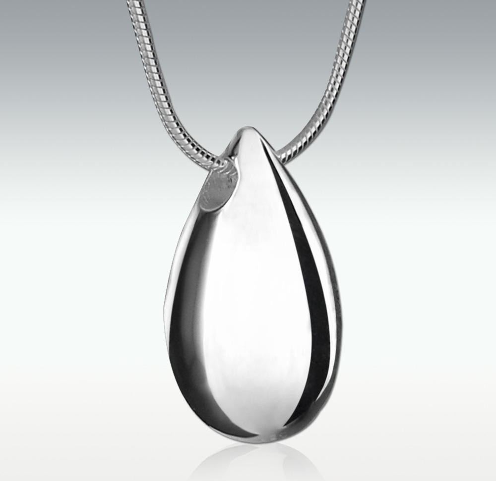 Perfect Memorials Teardrop Platinum Cremation Jewelry Cremation Jewelry