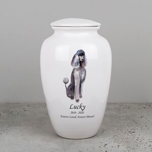 Perfect Memorials Poodle Ceramic Cremation Urn - Engravable