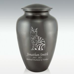 Perfect Memorials Striped Cat Classic Cremation Urn - Engravable