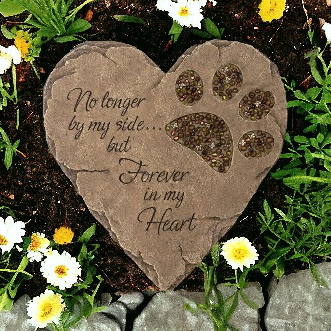 Perfect Memorials Beadworks Garden Stone "Pet Footprints"