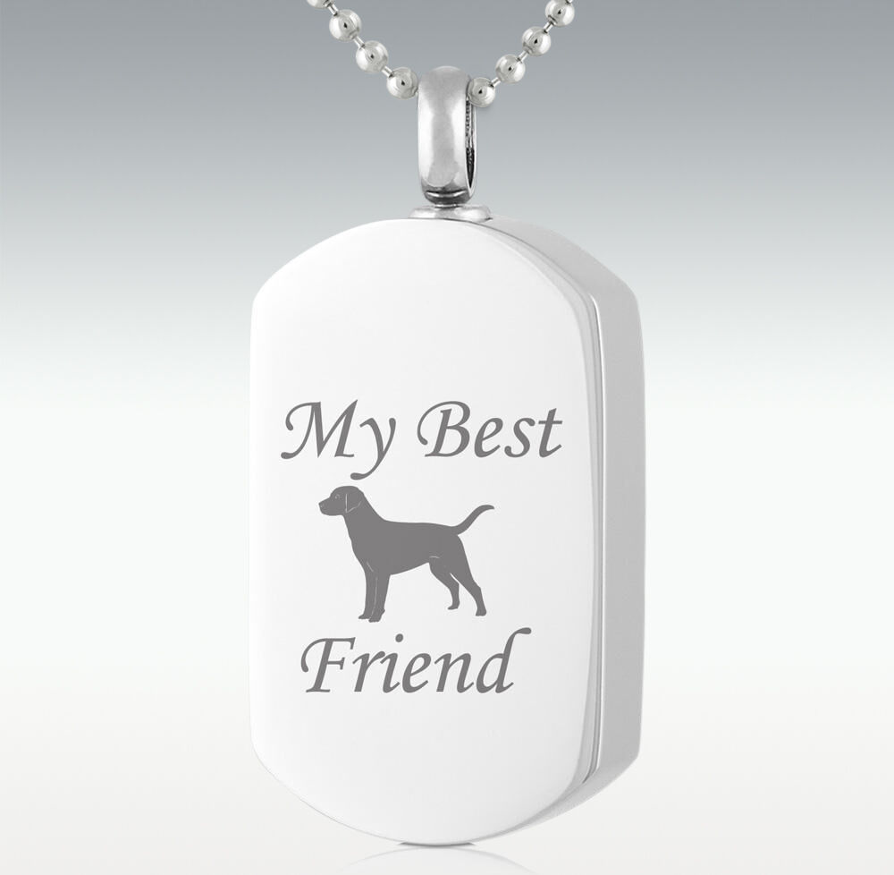 Perfect Memorials Dog My Best Friend Dog Tag Stainless Steel Cremation Jewelry