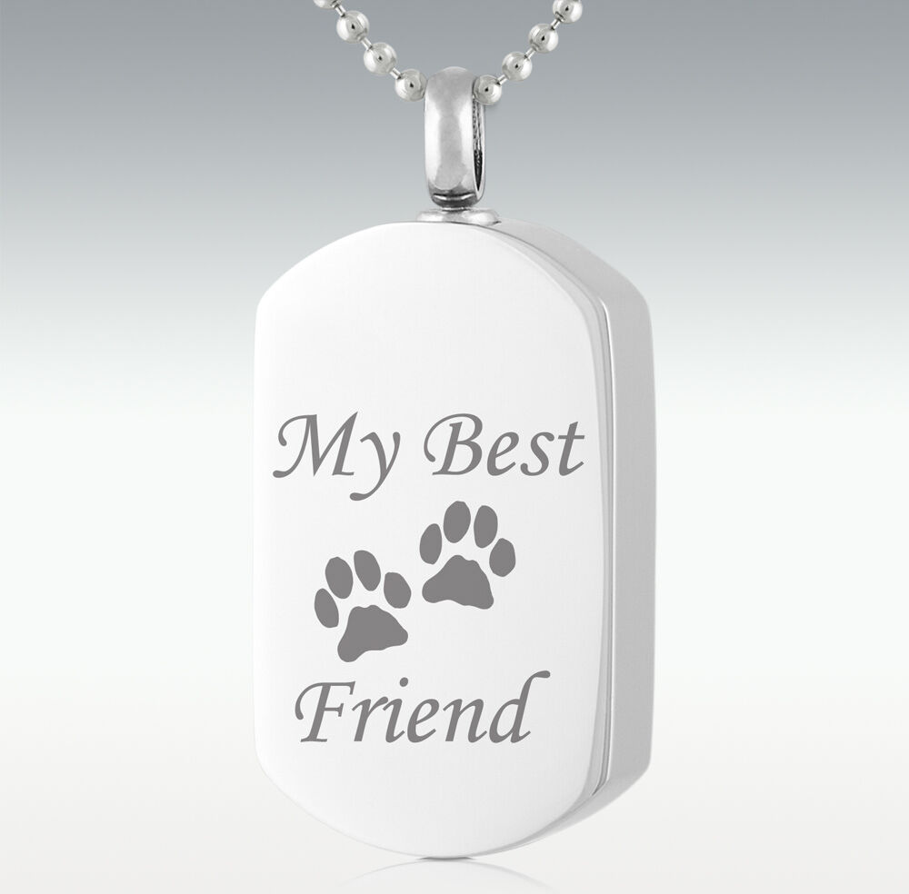 Perfect Memorials Paws My Best Friend Dog Tag Stainless Steel Cremation Jewelry