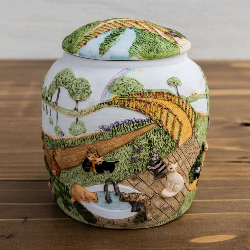 Perfect Memorials Cat Rainbow Bridge III - Pet Cremation Urn