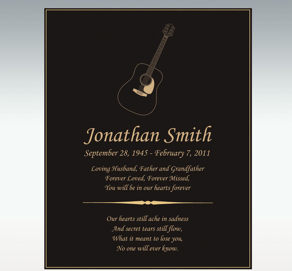 Perfect Memorials Acoustic Guitar Book Plaque Only