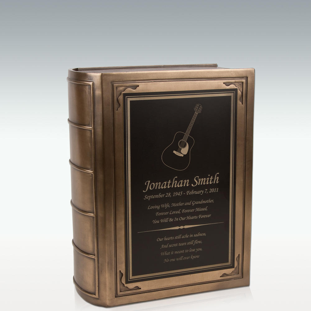Perfect Memorials Large Acoustic Guitar Book Cremation Urn - Engravable