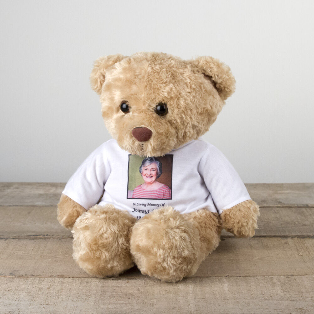 Perfect Memorials Photo T-Shirt Teddy Bear Cremation Urn - Large Tan