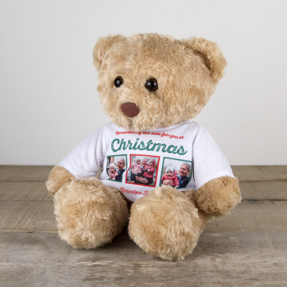 Perfect Memorials Christmas T-Shirt Teddy Bear - Cremation Urn - Large Tan