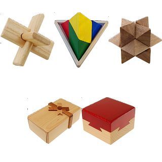Puzzle Master .Level 7 - a set of 5 wood puzzles