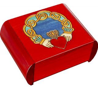 Enchanted World of Boxes Claddagh Secret Box - Red