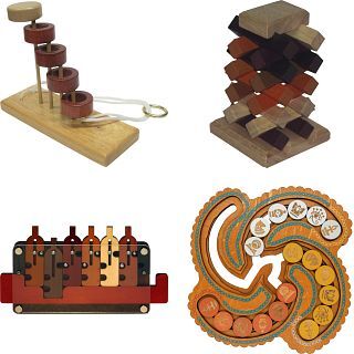 Puzzle Master .Level 10 - a set of 4 Wood Puzzles