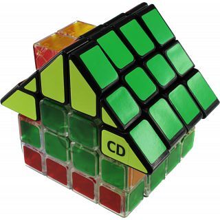 Calvin's Puzzles 4x4x4 Glassy House Cube I - Black Body Roof
