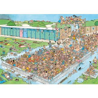 Jumbo International Jan van Haasteren Comic Puzzle - Pool Pile-Up (1000 Pieces)