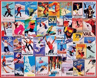 White Mountain Puzzles Ski Posters