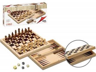 Cayro 3-in-1 Game Set - Chess, Checkers & Backgammon