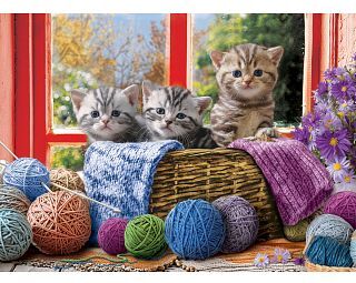 Eurographics Knittin' Kittens - Large Piece Jigsaw Puzzle