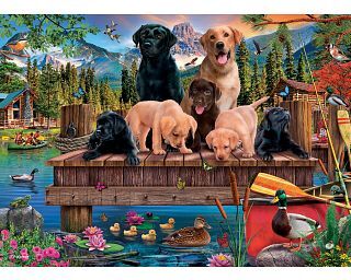 Cobble Hill Pups and Ducks - Family Pieces Puzzle