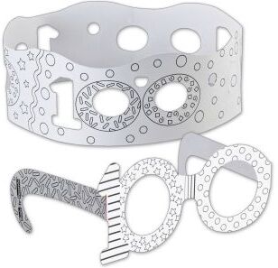 Ready To Decorate 100th Day Glasses And Crowns Kit by Really Good Stuff LLC