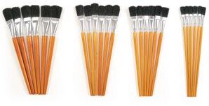 Colorations Short Handle Wooden Easel Paint Brushes  Set of 24 by Colorations